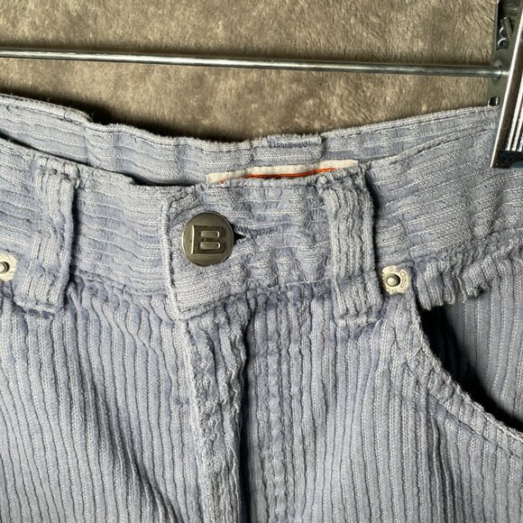 VTG Badge 90s Corduroy Shorts Women’s 16R Blue Relaxed Fit High Waist Baggy Surf - Picture 8 of 9